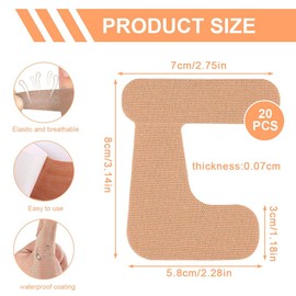 KEMUZ 20 Stück Knietapes Vorgeschnitten Knie, Muskel Patch Knieschoner Mit Perfektem Trage-Komfort, Wasserfestes & Elastisches Physio Tape Für Knieschmerzen Streifen(Beige)