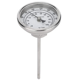 Stainless Steel Thermometer Dial Thermometer for Homebrew Kettle Thermometer Weldless Pot Thermometer 3" Large Dial Thermometer with NPT 1/2 Thread Fitting (0 220oF / 10 100oC) , Stainless Steel