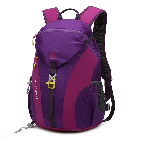 BAGZY 30L Hiking Backpack, Waterproof Travel Backpack Durable Trekking Backpack Lightweight Camping Backpack Resistant Daypack Rucksack Bicycle Bag for Picnic/Outdoor Sports Men Women, Purple