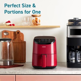 COSORI Air Fryer 2.1 Qt, 4-in-1 Small Mini Airfryer, Bake, Roast, Reheat, 97% Less Oil, Compact & Quiet, Nonstick & Dishwasher Safe Basket, 30 In-App Recipes with Nutrition Facts, Auto-Shut Off, Red