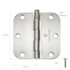 Cauldham (24 Pack) Heavy-Duty 3-1/2" Interior Door Hinges with 5/8"