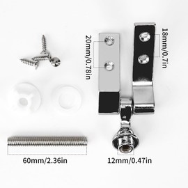 Meaferks Universal Toilet Seat Hinges, Chrome-Plated Metal Hinges with Bolts Screws Nuts,Replacement Parts Sturdy Hinge,1 Set (MFH02)