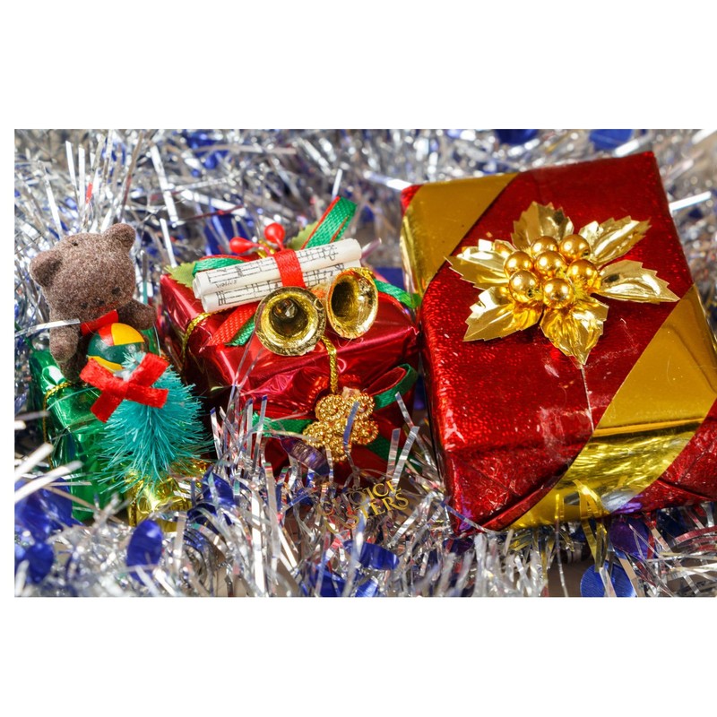 Sync'T Chunky/Fine Cut Christmas Tinsel Decoration Garland Tinsel for Xmas