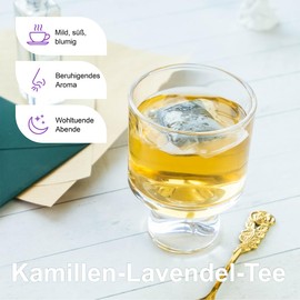 WEETEE Kamille-Lavendel Kräuterteebeutel für die Nacht, 100 Stück Nachttee Beutel, Mischung aus Kamille, Lavendelblüten und Zitronenmelisse, koffeinfrei, wohltuend und entspannend für eine gute Nacht