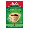 Melitta #2 Cone Coffee Filters, Natural Brown, 100 Count (Pack