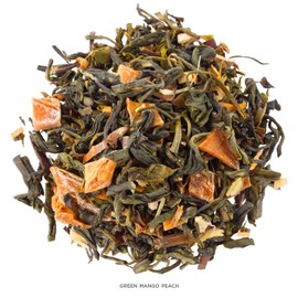 Tea Forte Green Mango Peach Premium Organic Loose Leaf Caffeinated Green Tea Blend, Resealable 1 Pound Bag, Makes 160-175 Cups
