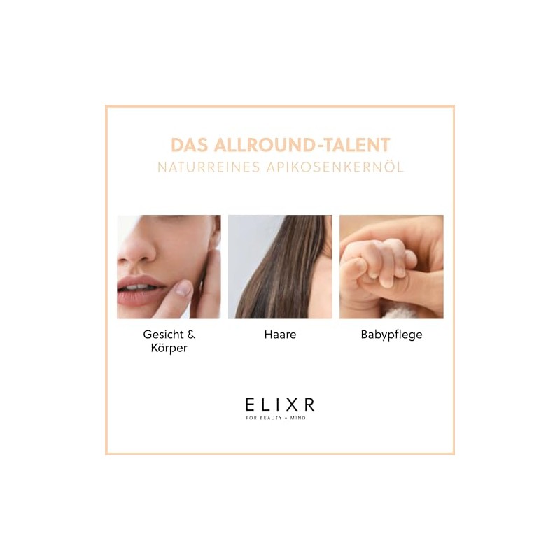 ELIXR - Organic Apricot Kernel Oil Cold Pressed - For