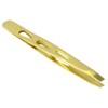 HTS 172D7 4" Gold Slanted Eyebrow Tweezers with Droplet Holes