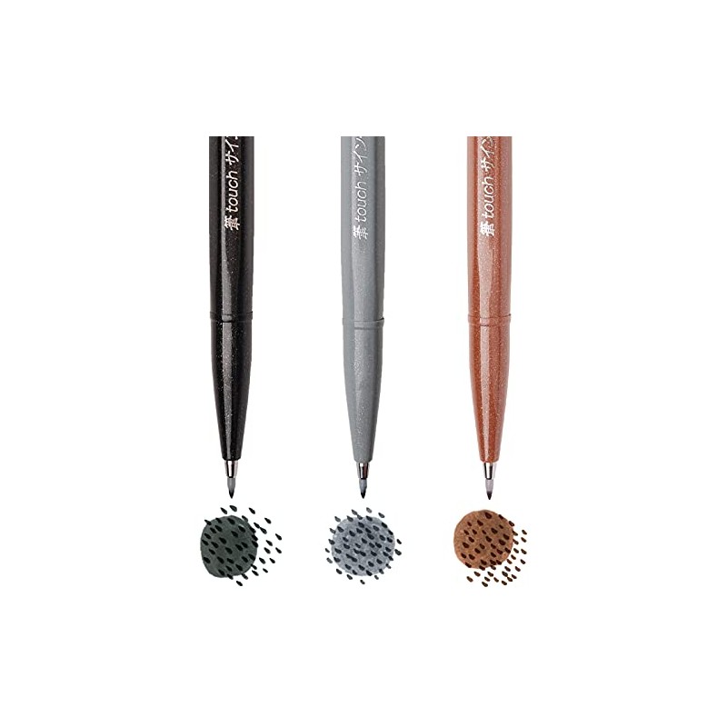 Marcadores Punta Pincel Base Agua Pentel 3 U-SES15C-AEN-EST