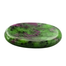 Amazing Gemstone Amazing Gemstone Ruby Zoisite Worry Stone Crystals and Healing Stones - Worry Stones for Stress Relief Gifts - Piedra Crystal Fidget for Meditation, Relaxation - Unique Stocking Stuffers