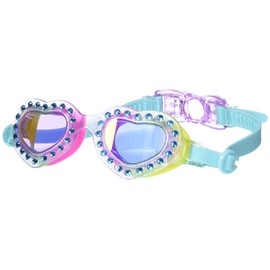 Bling2o - Heart Throb Girls Childs Swimming Goggles UV Protective Anti Fog Age 3+ (I Love You Too Blue)