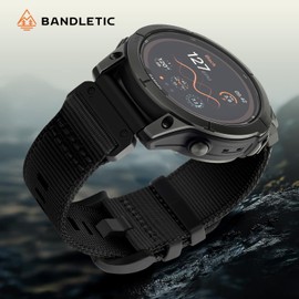 Bandletic Compatible with Garmin Instinct Watch Bands - Tactical Military Rugged Nylon Sport Quick Fit 22mm Watch Strap for Fenix E/8/7/6/5/Forerunner 965/955/945/935/745/Epix 2/Approach S70/S62/S60