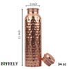 BIFFELY 100% Pure Copper Water Bottle for Drinking – Extra