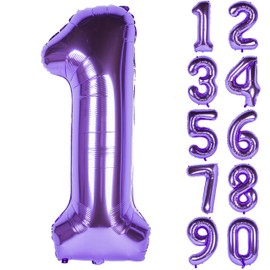 40 Inch Purple number Helium Foil Birthday Party Digit Balloons (Purple 1)