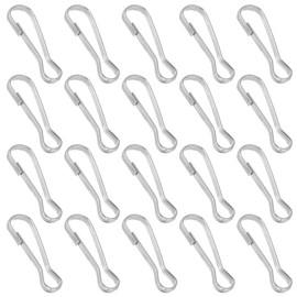 YQQYG 20 PCS Stainless Steel Flag Clips, Metal Flag Pole Clips to Hold Flag, Spring Snap Hooks Flagpole Clip Banner Clips, Clips Snaps Hook for Flagpole
