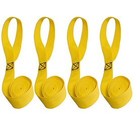 Northwest Tarp & Canvas Sail Ties, 55", Box Stitched 1" Polypropylene Webbing - Pick Your Color! - 4Pc. Set (Yellow)