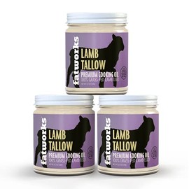 Fatworks Premium Lamb (Mutton) Tallow, 100% Grass-Fed Grass-Finished, Pasture Raised, Artisanally Rendered, Gourmet, Ethnic Cooking, Baking, Frying, WHOLE30 APPROVED, KETO, PALEO, 7.5 oz.