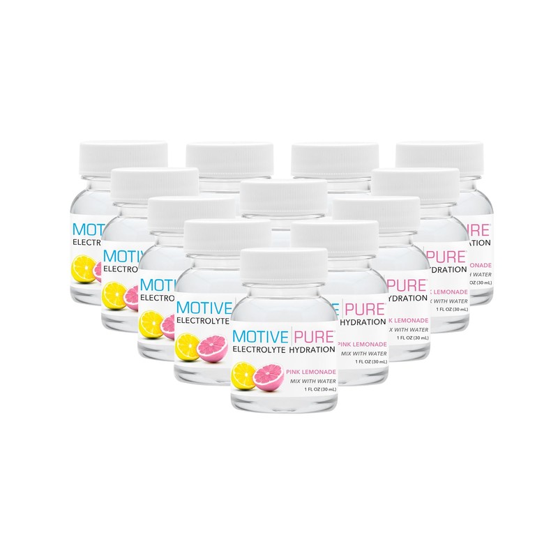 MOTIVE PURE Electrolyte Hydration, Pink Lemonade, 1 oz Mini Bottle,