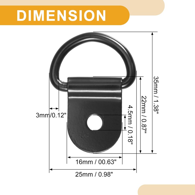 Partuto 40 Pcs Universal D Rings Tie Down Anchor -