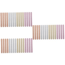 Healeved 60pcs Double-sided Glitter Powder Nail Files Portable Manicure Accessories for Nail Art Salon Home Use Frosted Design