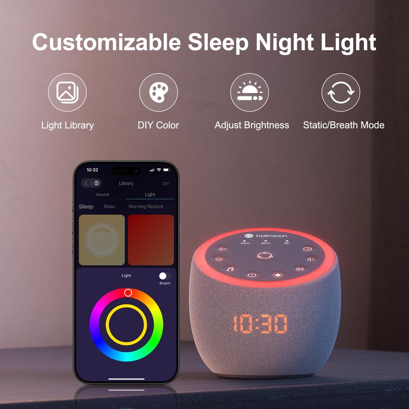 Hotmoon Sound Machine 388 Soothing Sounds White Noise Machine for