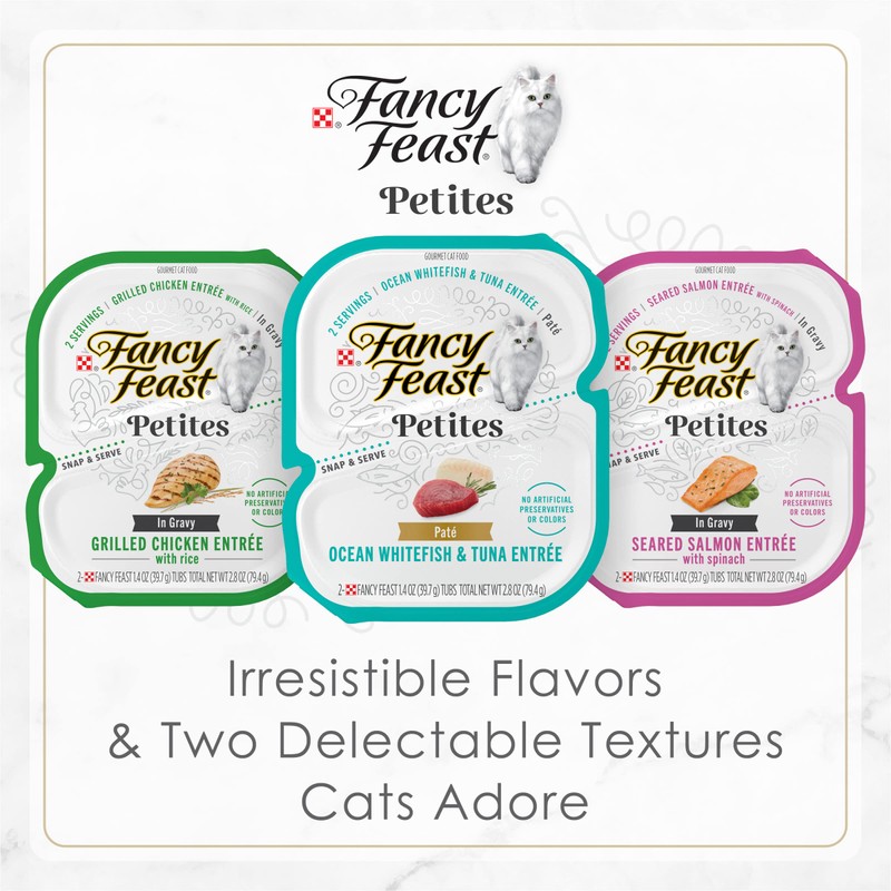 Purina Fancy Feast Petites Seared Salmon Entree With Spinach in