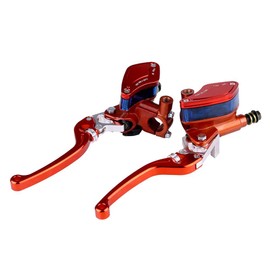 Hydraulic Brake Pump Pair Duokon 22 mm Pair CNC Motorcycle Hydraulic Brake Pump Clutch Master Cylinder Adjustable Lever (Orange)