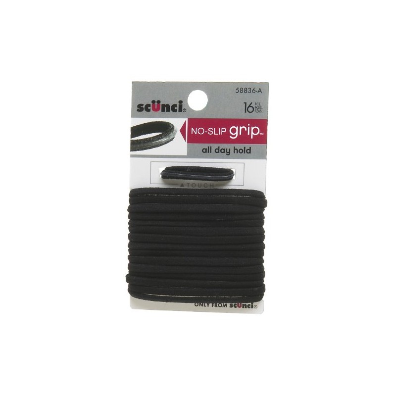 Scunci Black Elastic Hair Bands, 0.3 Oz