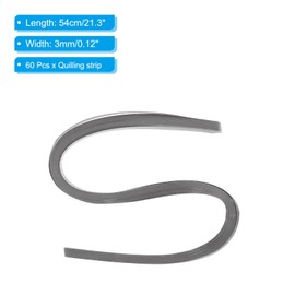 PATIKIL 60pcs Metallic Quilling Strips Paper 3mm(1/8") x 54cm Origami Paper Quilling Kits for Adults Beginner Art DIY Craft Christmas, Dark Grey