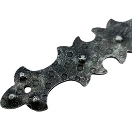 TEKLiNe 4 Hinges Wrought Iron Horizontal Decorative Furniture Fixing Vintage Effect Antique Rustic Chest Box 124x68mm, Kit 4 Pieces Hinges