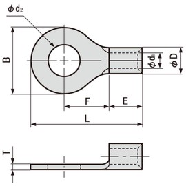 JAPPY Bare Crimp Terminals Round Terminals R 8-6 JP (100 Pieces)