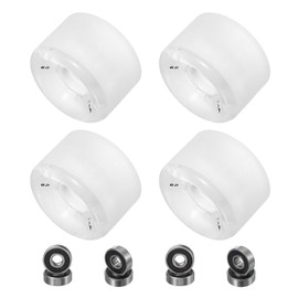 PATIKIL 65mm Skateboard Wheels, 1 Set 78A Hardness Street Wheels PU Flash Cruiser Wheels High Elasticity with 608RS Bearings for Skateboards Replacement, White