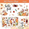 Whaline 6 Sheets Fall Pumpkin Window Clings White Green Orange