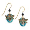 Silver Forest Dragonfly Oval Disc Earrings