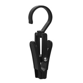 ANCLLO 12pcs Tent Canopy Clip Hooks With 360 Degree Rotating Non-Slip Hanger Clip Portable Hooks For Hanging Lanterns Clothes Curtains Bath Towels Bed Sheets Jackets (Black)