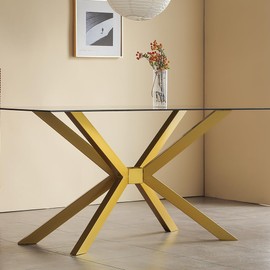 Modern Table Base Gold 29" Metal Dining Table Legs with Suction Cups, Desk Base for Marble,Glass,Wood Top, Furniture Legs for Coffee Table, Home,Kitchen, Office (Gold)