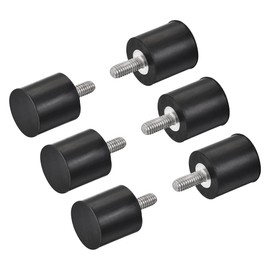 sourcing map M4 Rubber Mounts, 6pcs Male Thread Vibration Isolator Shock Absorber, for Garage Motor Air Compressor Car Boat Bobbins, D15mmxH15mm