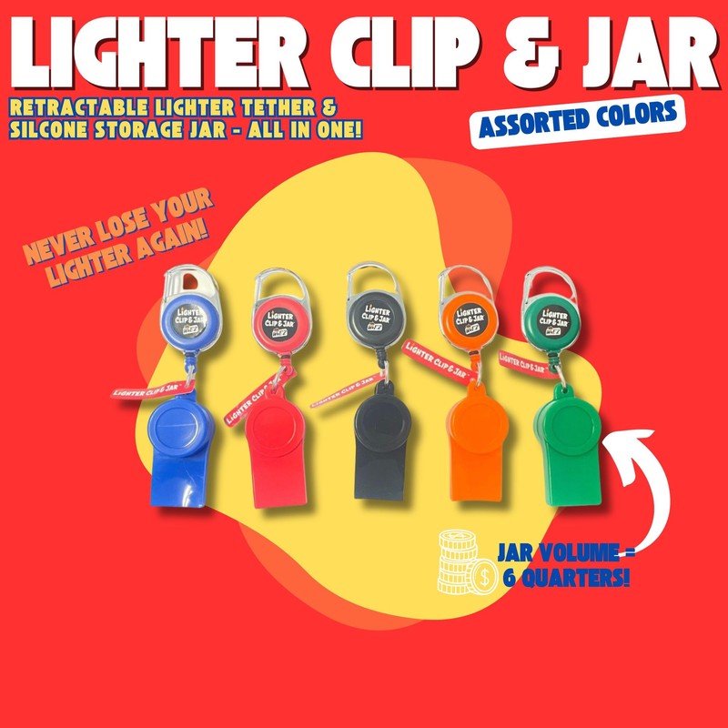 WEEZ Retractable Lighter Clip & Silicone Jar- Assorted