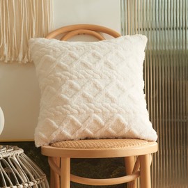 YunJeude Cushion Covers 45x45cm Nordic Set of 2 Faux Fur Fluffy 3D Geometric Pattern Fashion Cute Soft Modern Elegant Zipper Home Decor Car Decor Interior Bedroom Sofa Cushion Cover Cushion Case Cushion Case Nude Cushion Cover Cover Decorative Pillowcase