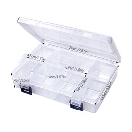 Hocadrv Plastic Compartment Box Plastic Jewellery Organiser Divider Jewellery Box Clear Bead Storage Box Bead Storage Boxes with Compartments for Beads Earring Tool Box(8Grids X 3Pcs)