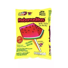 Vero Rebanaditas Watermelon Chili Lollipop 40 pieces  mexican candy