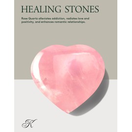 KALIFANO Rose Quartz Heart - Worry Stone with Healing & Calming Effects - AAA Grade High Energy Cuarzo Rosa Carving with Information Card - Reiki Crystal Used for Friendship and Love (Family Owned)