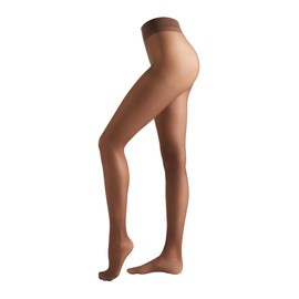 CALZEDONIA Woman's 30 Denier Sheer Shaping Tights with Control Top in Brown, Size L