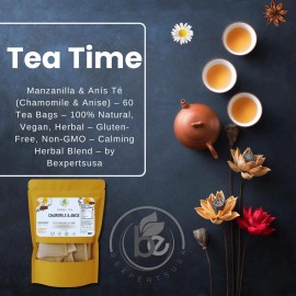BEXPERTSUSA Manzanilla & Anís Té (Chamomile & Anise) – 60 Tea Bags – 100% Natural, Vegan, He