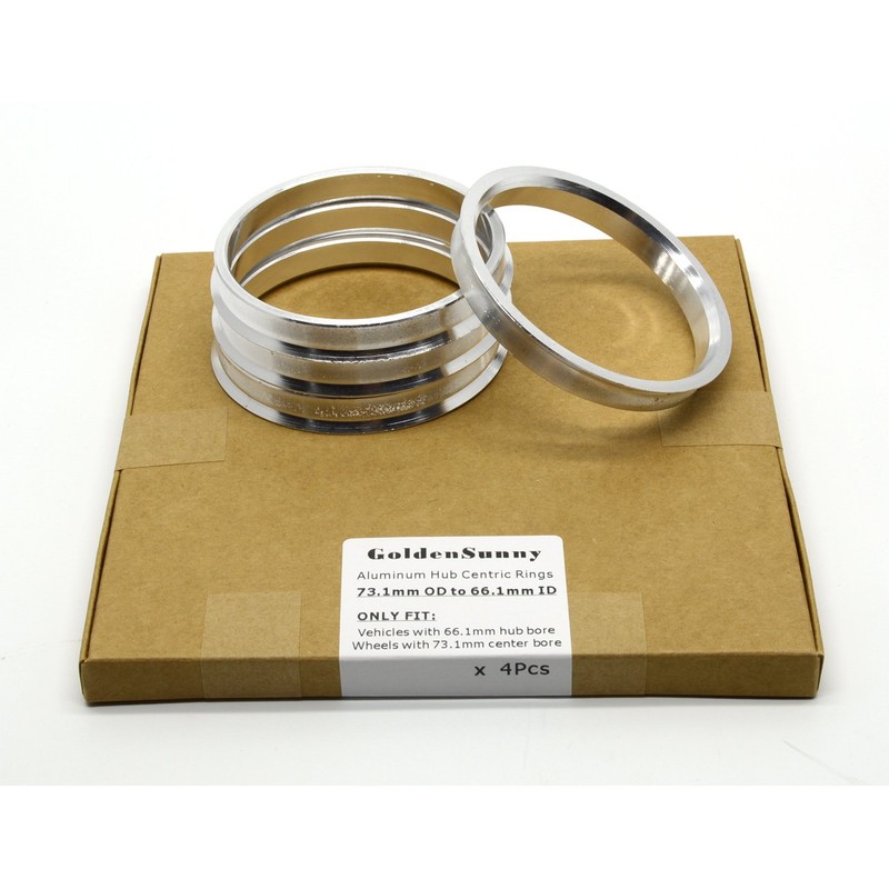 GoldenSunny 73.1mm OD to 66.1mm ID Silver Aluminum Hub Centric