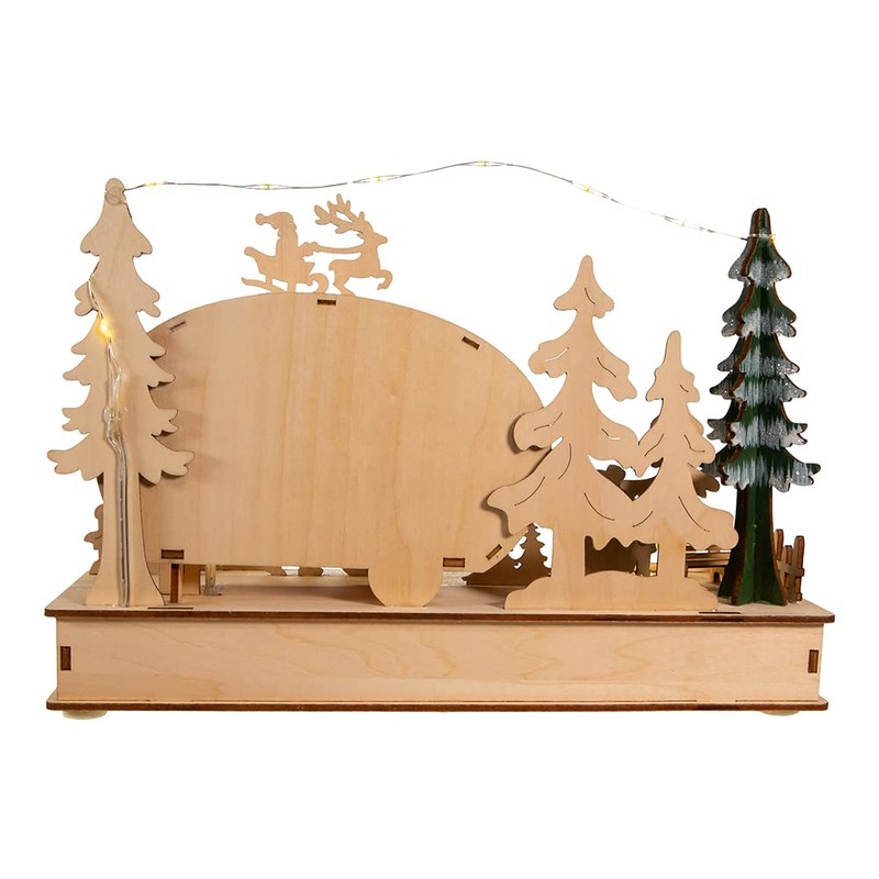 Kurt S. Adler 7.5-Inch Battery-Operated Wooden Light Up Camper with
