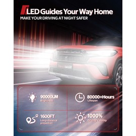 9005/H11 Fog LED Bulbs, 90000LM, 6500K Cool White, Factory Matching Base, Canbus Ready, Plug‑and‑Play Setup, Stable Luminous Output with Durable Housing, Pack of 4