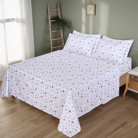 RUVANTI 6 Pcs Cotton Sheets - 100% Natural Cotton Soft, Lightweight & Breathable Crispy Percale Sheets, Full Size Bed Sheets 16" Deep Pockets, Coastal Blue