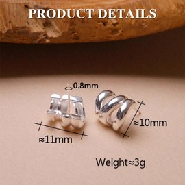 Earrings Gold 925 for Women, Small Chunky Hoop Earrings, Hypoallergenic Sterling Silver Earrings, Mini Thick Hoop Earrings, Jewellery Gifts for Women, Stainless Steel