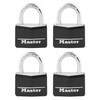 Master Lock 141Q Covered Aluminum Keyed Padlock, 4 Pack, Black